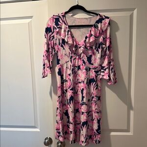 Pink and Blue Floral Dress